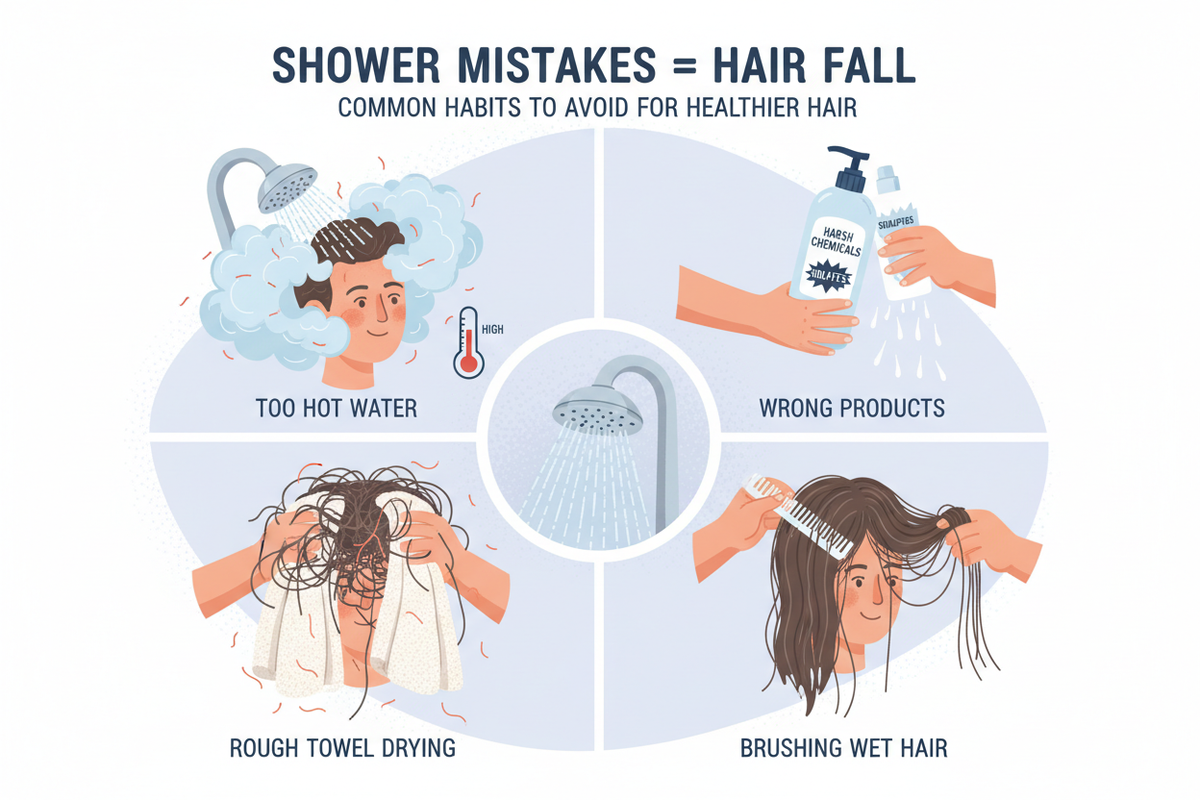 7 Shower Mistakes Causing Hair Fall That Most Indians Make #3 | Svarasa Hair Guide |