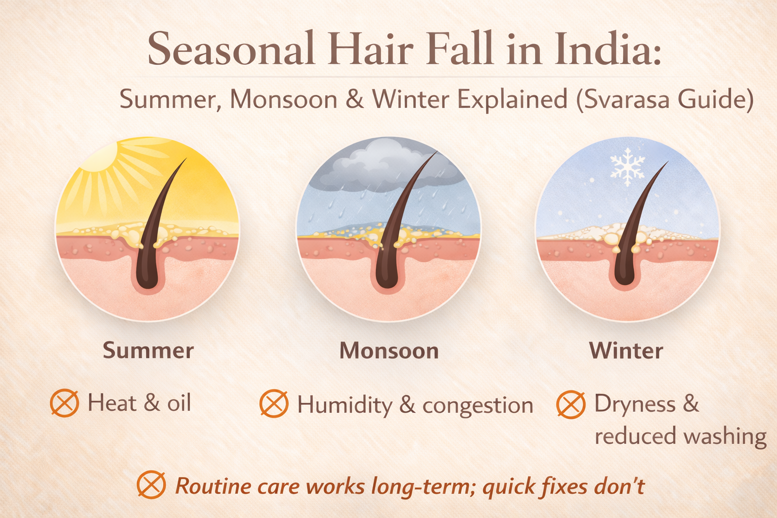 Hair fall increases during Indian seasons