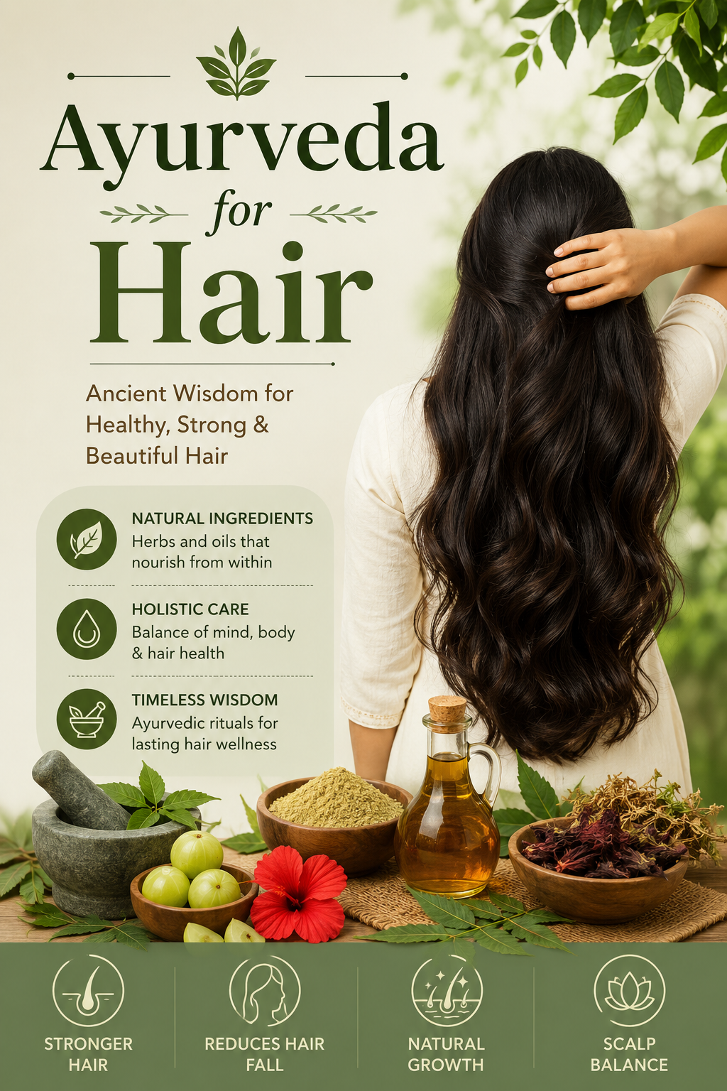 Ayurveda for Hair: Natural Remedies, Herbs &amp; Daily Rituals for Hair Growth