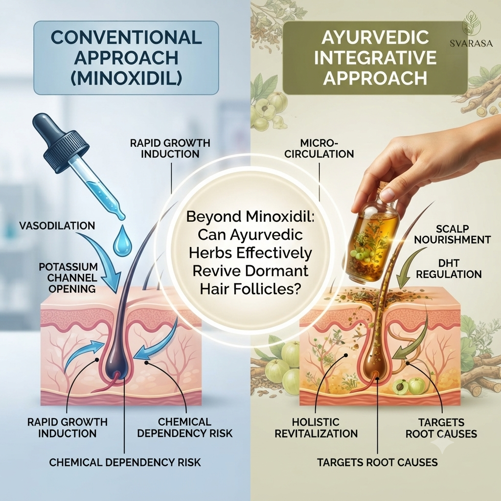 Beyond Minoxidil: Can Ayurvedic Herbs Effectively Revive Dormant Hair Follicles?