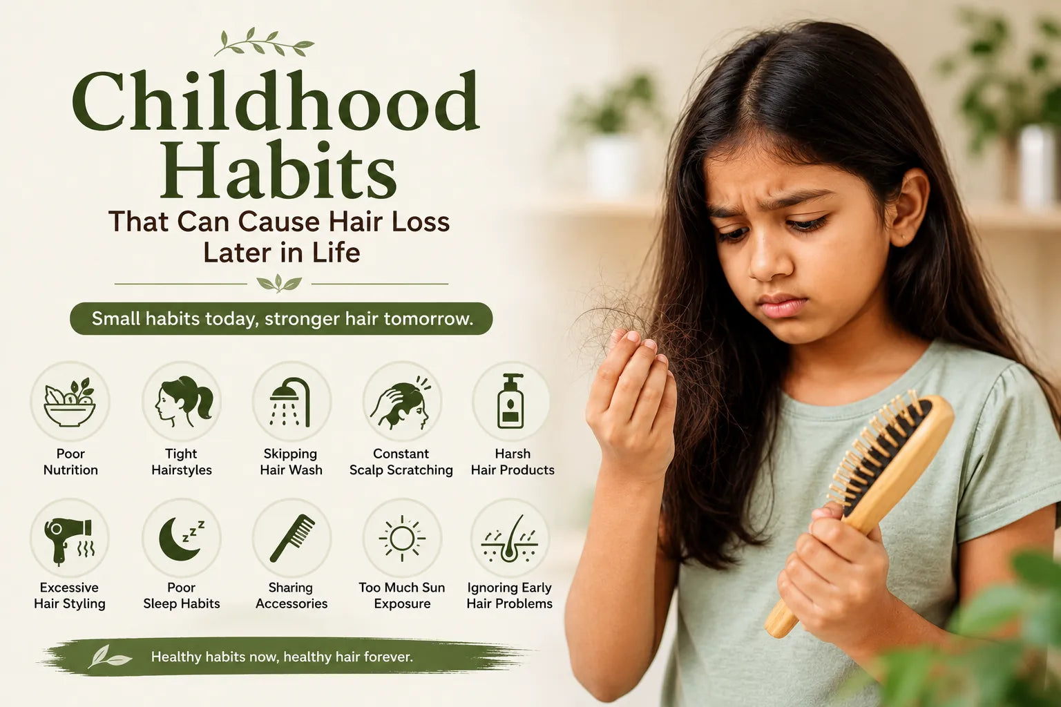 childhood habits which cause hair fall