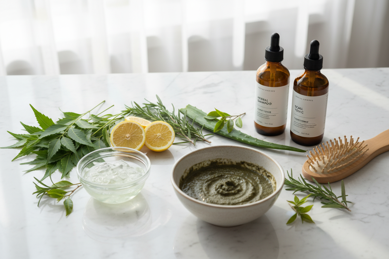Daily Herbal Hair Care Routine for Oily Scalps