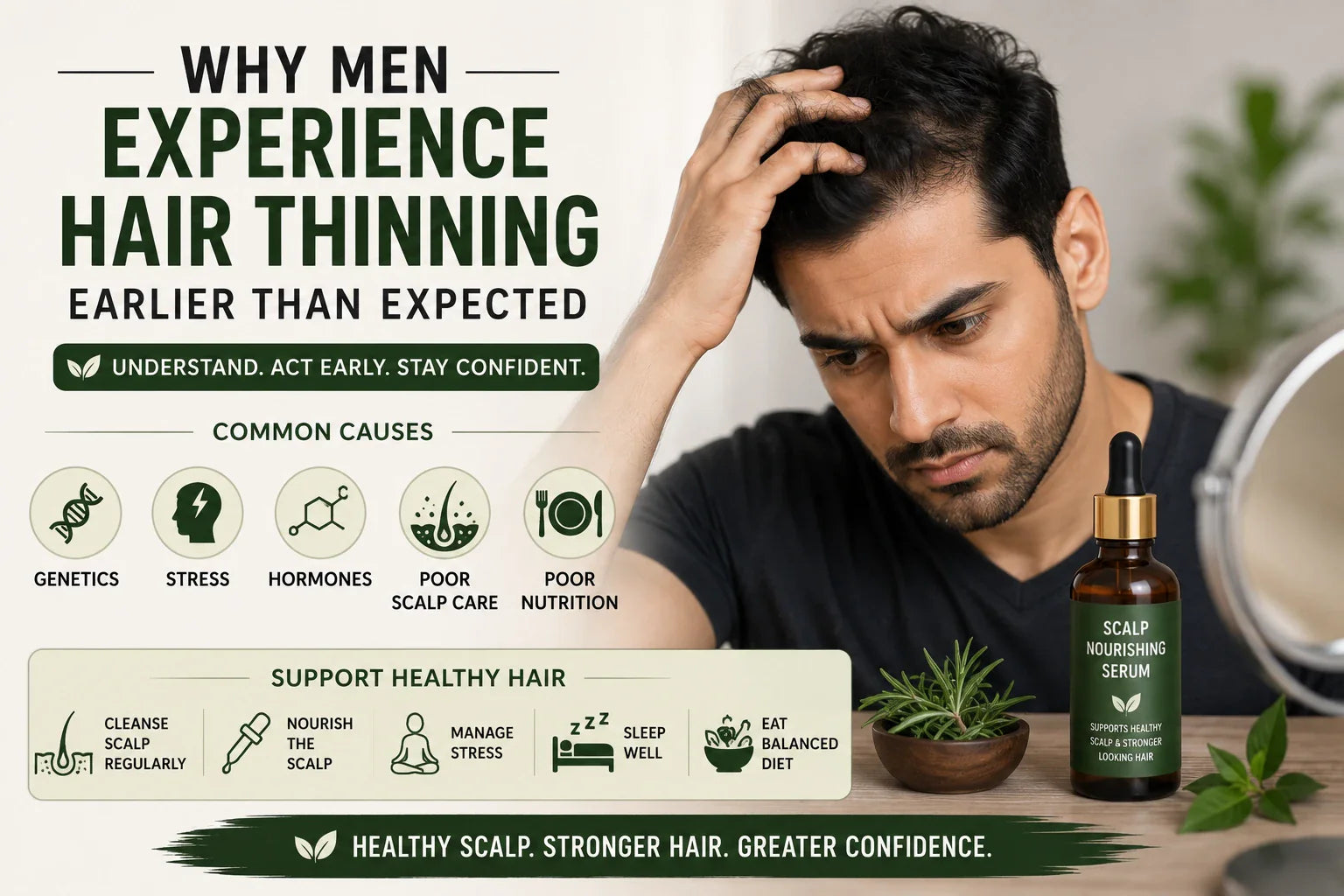 Why Men Experience Hair Thinning Earlier Than Expected
