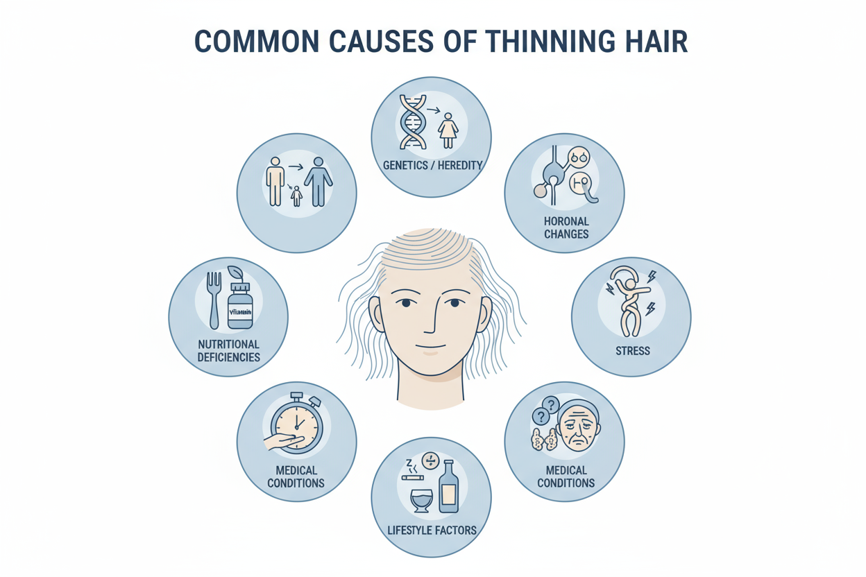Thinning Hair: Causes, Treatments, and More