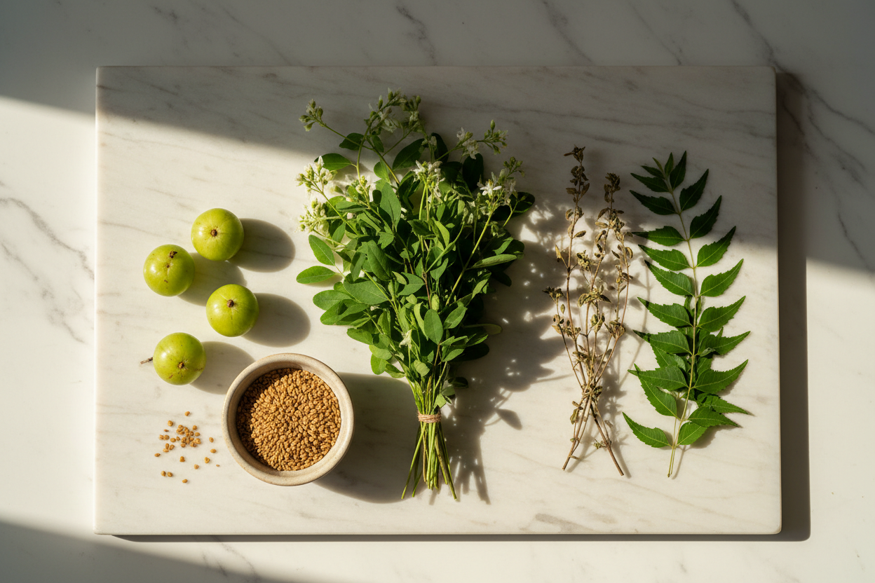 Top 5 Ayurvedic Herbs for Hair Growth Backed by Modern Research at SVARASA