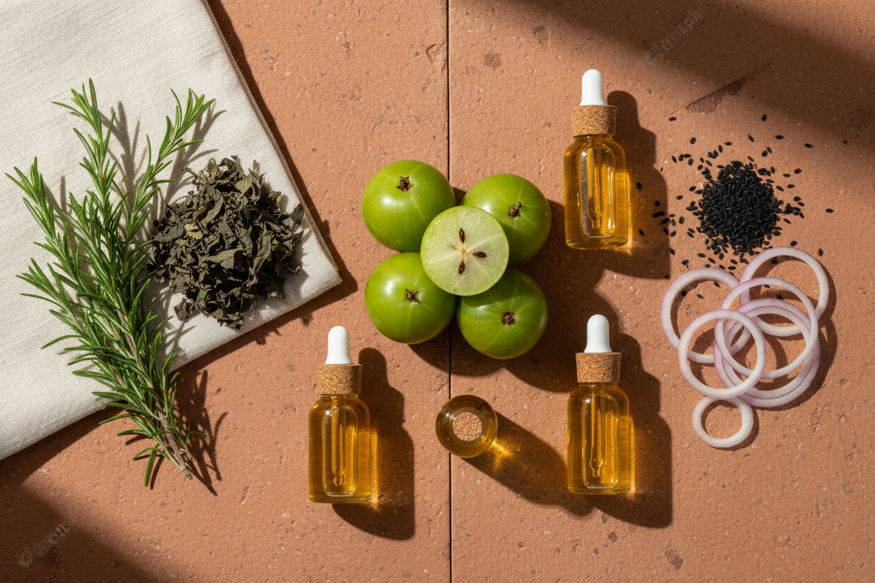 Which Oil Is Best for Hair Fall? Rosemary, Bhringraj, Amla or Onion Oil?