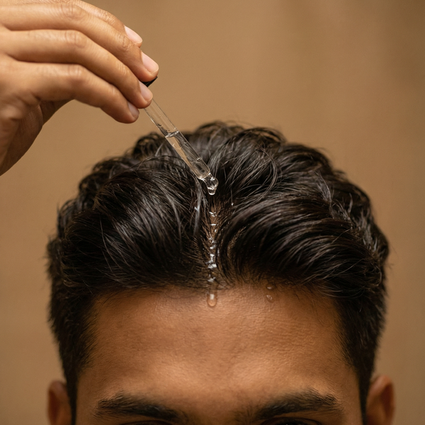 Svarasa man applying serum